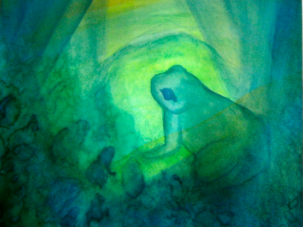 Le tre piume acquerello su carta di Patrizia Giovanna Curcetti